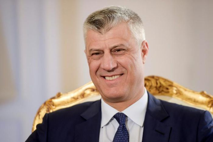 Kosovo's President Hashim Thaci, seen here in a January 2018 interview with AFP, has been charged with war crimes