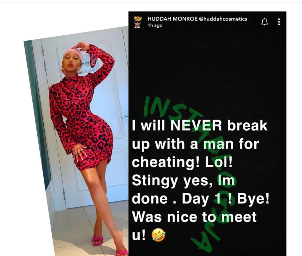 Huddah Monroe: “I'll never break up with a man for cheating but if he’s stingy I’m done”