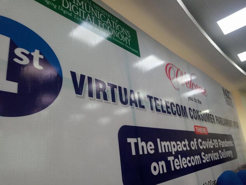 NCC boss, Umar Garba Danbatta delivers opening speech at the 1st virtual Telecom's Consumer Parliament (TCP). [Twitter/@NgComCommission]