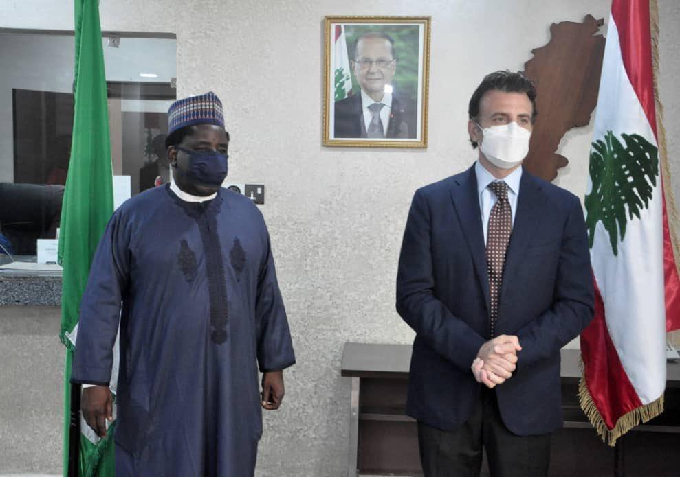 Lebanese Ambassador to Nigeria, Mr Houssam Diab receives in his office the Management of NiDCOM, led by the Secretary, Dr Sule Bassi. [Twitter/@nidcom_gov]