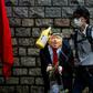 A pro-China activist holds an effigy of President Donald Trump outside the US consulate in Hong Kong in May 2020 after he announced restrictions on Chinese students