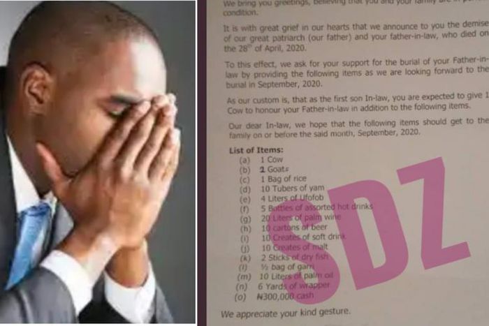 Family gives man outrageous list for his father-in-law’s funeral