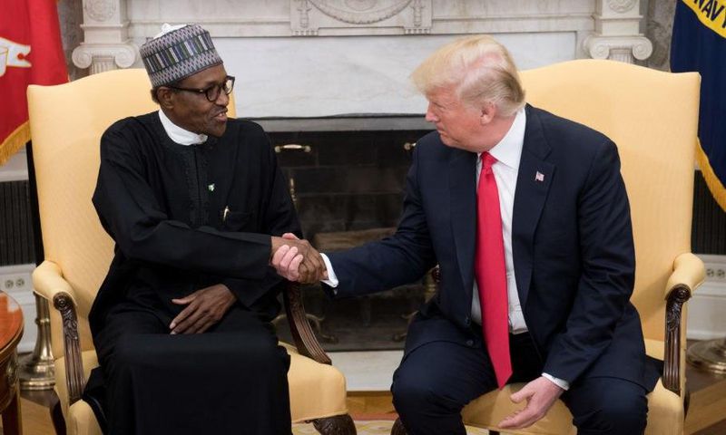 Nigerian President Muhammadu Buhari and US President Donald Trump meet at the White House on Monday, April 30, 2018.