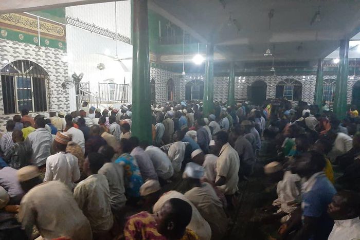 Muslim faithful during a prayer session (Lagos govt)