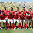 Record eight-time winners Al Ahly of Egypt pose before a CAF Champions League quarter-final against Mamelodi Sundowns of South Africa near Pretoria this season