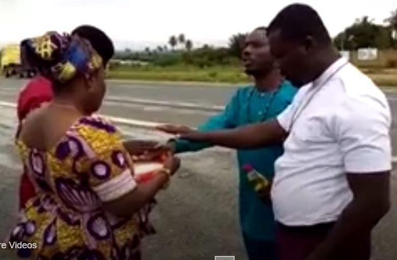 Pastors and prayer warriors storm Accra-Kumasi Highway to cast out accident-causing spirits