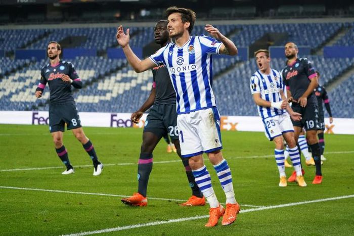 On target: Real Sociedad's Spanish midfielder David Silva