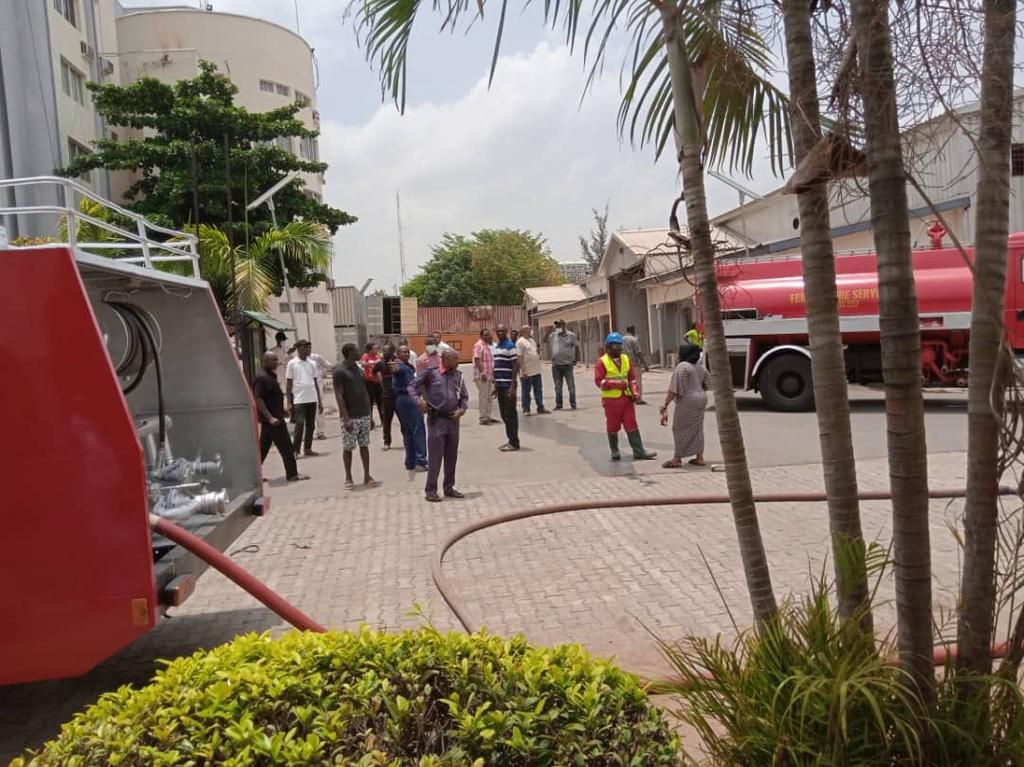 Fire incident at the office of the Independent National Electoral Commission [INEC] on April 17, 2020 [INEC]