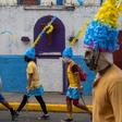A group of men taking part in the "Judea of Masatepe" procession, a tradition in the Nicaraguan city near the capital Managua
