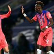 Chelsea striker Tammy Abraham (R) celebrates his late equaliser
