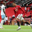 Manchester United's Mason Greenwood celebrates after scoring against West Ham