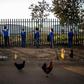 Pupils at the Winnie Mandela Secondary School queued outside before classes resumed on Monday