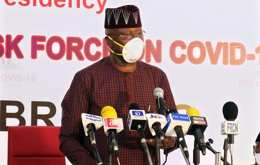 Chairman of the Presidential Task Force on COVID-19, Boss Mustapha. [Twitter/@DigiCommsNG]