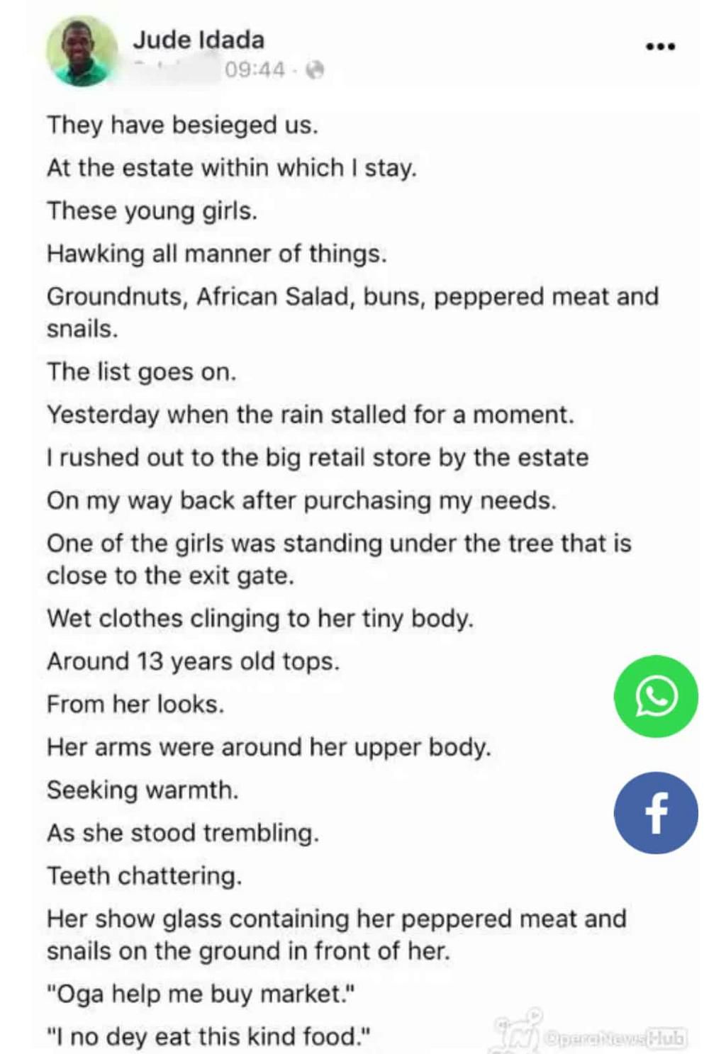 Writer can’t believe a 13-year-old hawker offered him sex in appreciation for buying her food