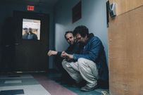 Derek Cianfrance with Mark Ruffalo, here dressed as Dominick.