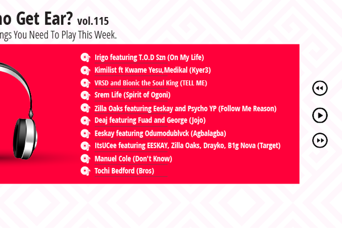 Who Get Ear Vol. 115: Here are the 10 Nigerian songs you need to play this week. (Pulse Nigeria)