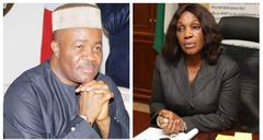 Akpabio (left) and Joy Nunieh (OakTV)