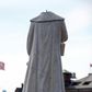 A decapitated statue of Christopher Columbus in Boston, Massachusetts