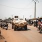 A UN vehicle patrols in Bangui in January 2020