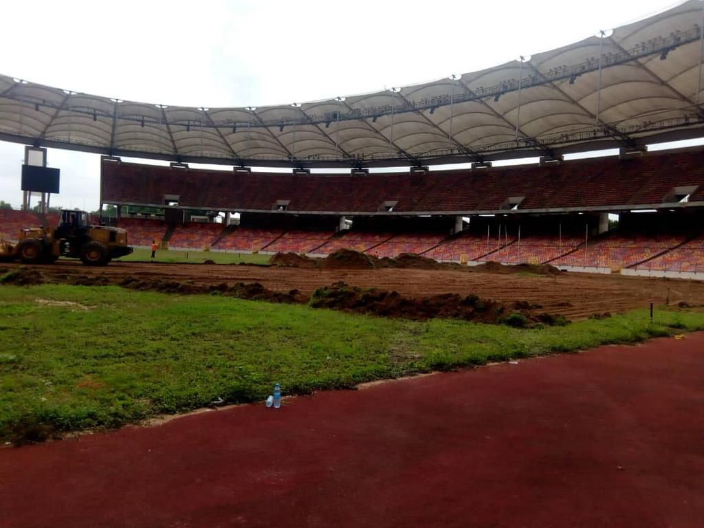 Renovation work commences at Moshood Abiola Stadium.