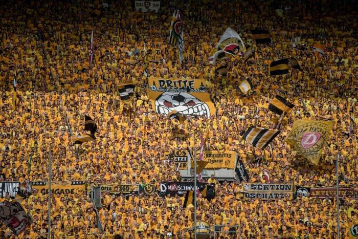 Dresden fans at a 2016 German Cup tie