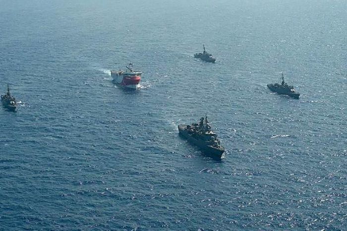 Turkey's energy exploration vessel is being escorted by warships