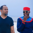 Ramsey Nouah (left) with Stan Nze (right) on the set of Rattlesnake: The Ahanna Story [Instagram/@stannze]