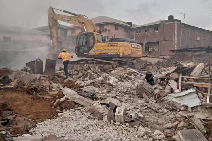The buildings affected by the Mushin market fire were demolished [LASEMA]