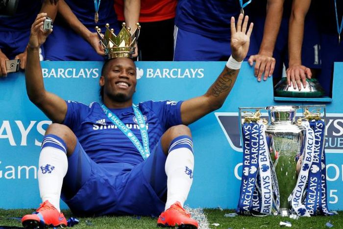 Didier Drogba won the Premier League title four times with Chelsea