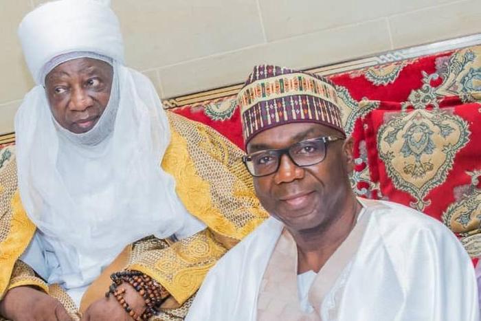 Governor Abdulrahman AbdulRazaq felicitates with Emir of Ilorin @80. [Twitter/@RealAARahman]
