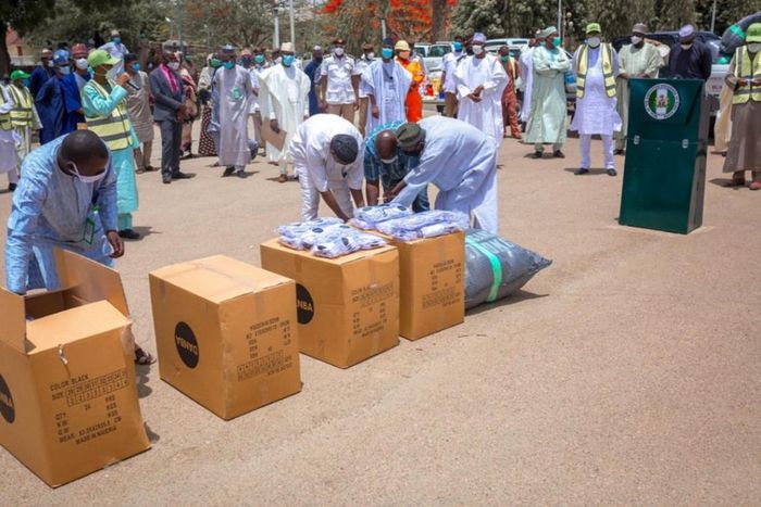 CACOVID donates COVID-19 test kits to NCDC. [Twitter/@NCDCgov]