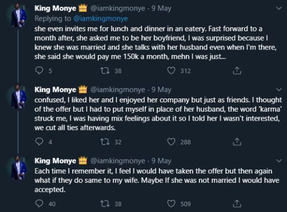 Newly married woman whose hubby lives abroad offered me 150k salary to be her lover - Model