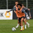 Leroy Sane (front) is back on Germany duty for the first time since suffering a knee injury last August
