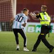 A pitch invader ran on during Barcelona's victory over Real Mallorca on Saturday, a game played behind closed doors.
