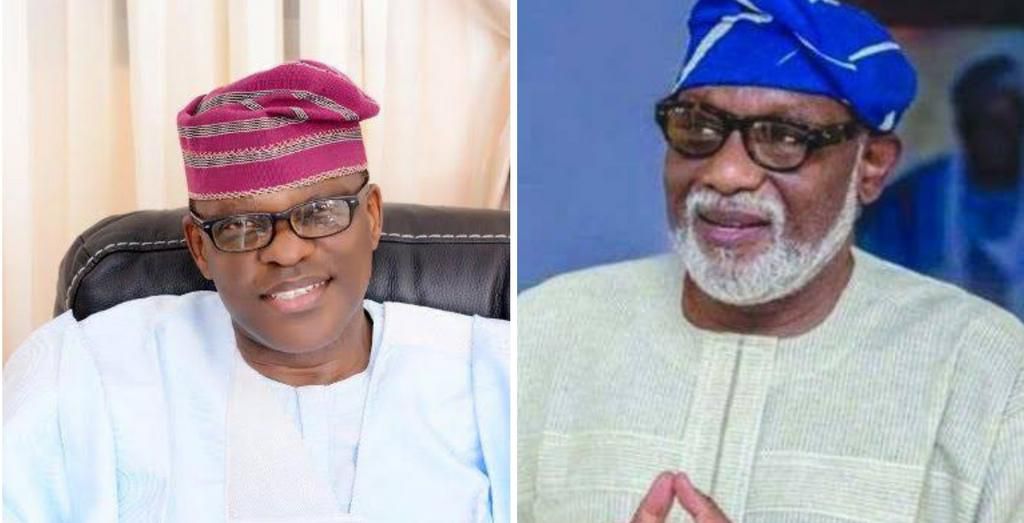 Ondo state Governor and APC candidate, Rotimi Akeredolu and his main contender, Eyitayo Jegede of the Peoples' Democratic Party. [withinnigeria]