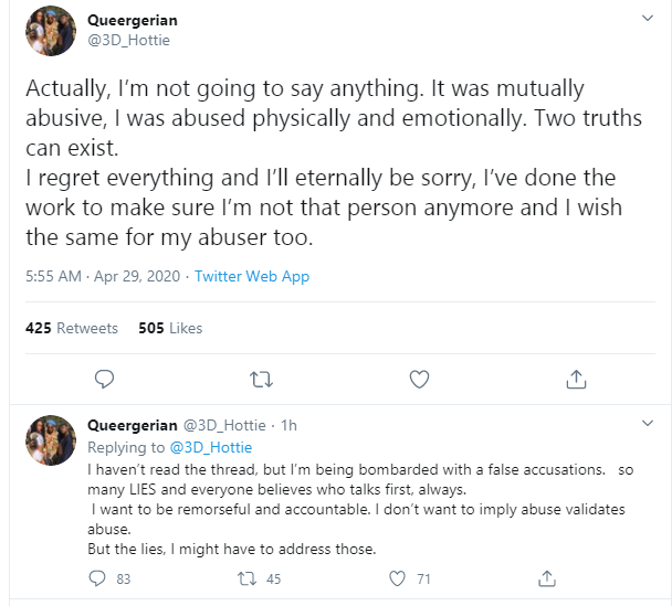 “It was mutually abusive” – Lesbian feminist defends abusing her partners