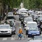 Traffic builds up on Beaumarchais boulevard in Paris after France eased lockdown measures taken to curb the spread of COVID-19