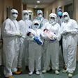 LUTH medical team poses with the newborn babies [LUTH]