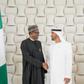 President Muhammadu Buhari and the Crown Prince of Abu Dhabi, Sheikh Mohamed bn Zayed.