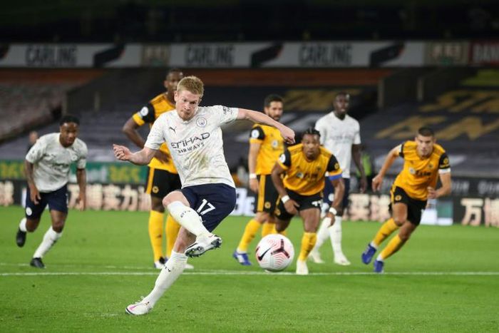 Manchester City midfielder Kevin De Bruyne scored against Wolves