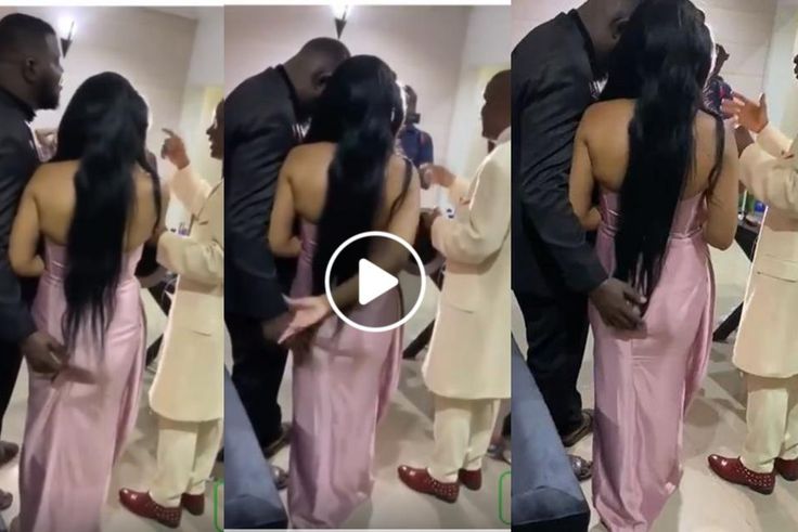 Groom captured in a video grabbing and playing with bride’s ass while pastor prays for them