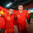 Brazil-born Elkeson (R) has played four games for China, scoring three goals