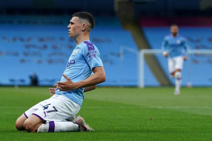 Manchester City midfielder Phil Foden has scored four Premier League goals since the restart