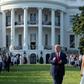 US President Donald Trump, seen here with his wife Melania on the White House's South Lawn, may accept the Republican Party's nomination from the presidential residence
