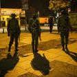 On patrol: Police in central Nairobi during the 7pm-5am curfew