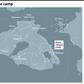 Map of the island of Lesbos, locating the the Moria refugee camp, the largest in Greece, which was destroyeed by fire Wednesday morning.