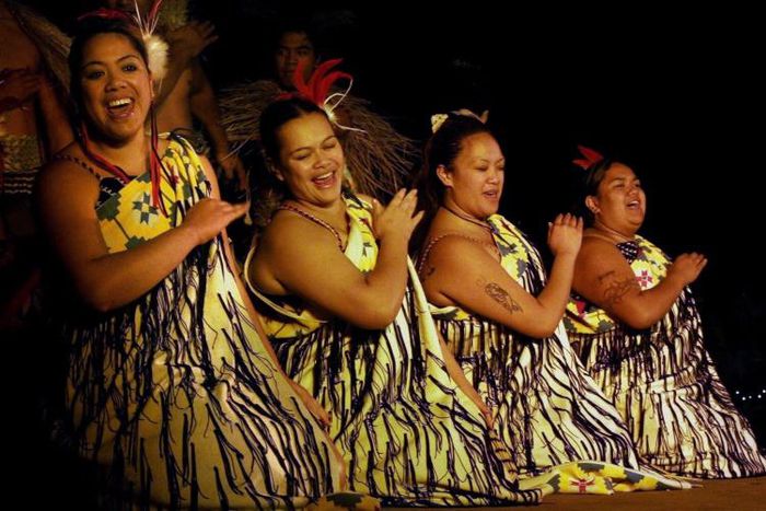 Members of a dance and culture group perform at a Matariki, or Maori New Year, festival