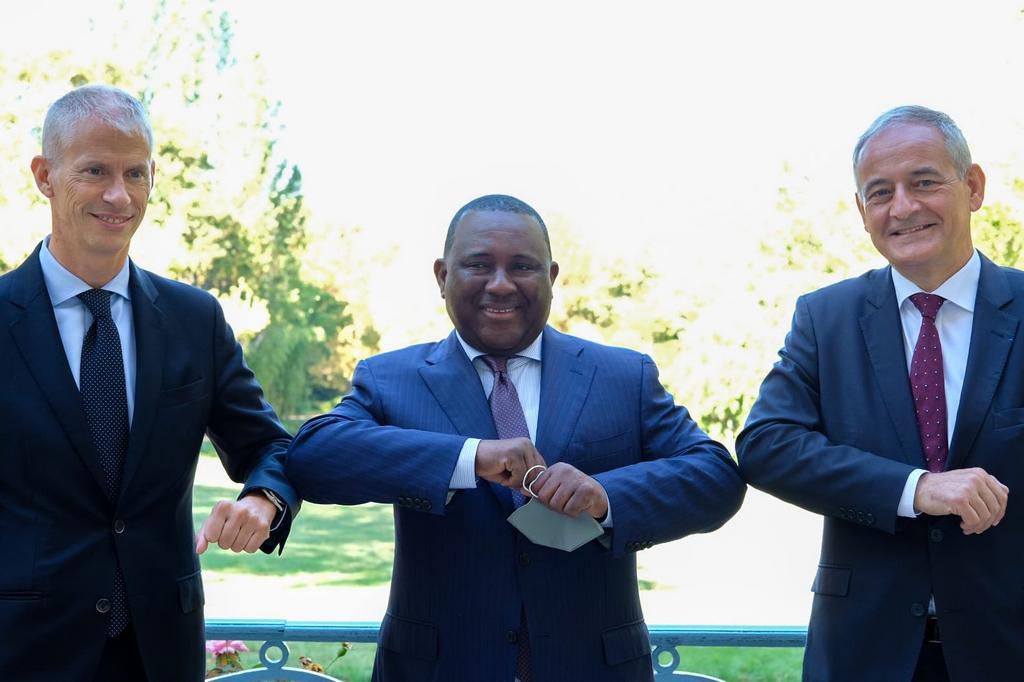 French Minister Delegate for Foreign Trade and Economic Attractiveness, Franck Riester and Abdul Samad Rabiu, the CEO of BUA Group. [Twitter/@franckriester]