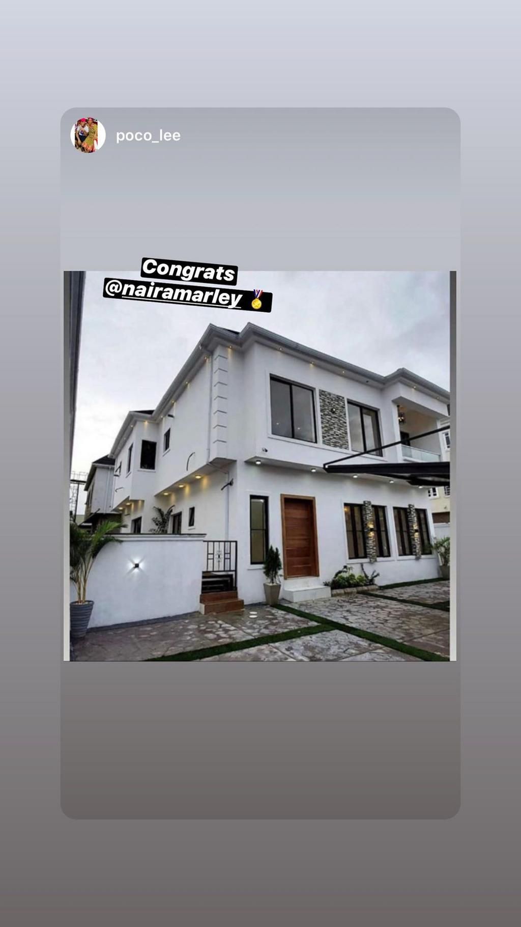 Fans of the music star congratulate him on his new home [Instagram/NairaMarley]