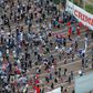Protesters gather in Tel Aviv's Rabin Square on June 6 to denounce Israel's plan to annex parts of the occupied West Bank